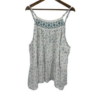 Torrid Women's Plus Sleeveless White Floral Embroidered Embellished Top Size 4X